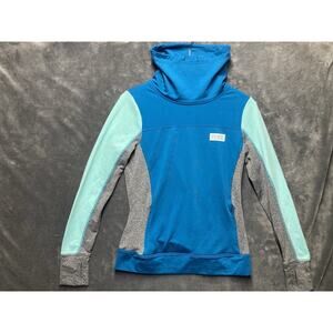 Victorias Secret PINK Ultimate Sweatshirt Women's S Blue Aqua Gray Colorblock